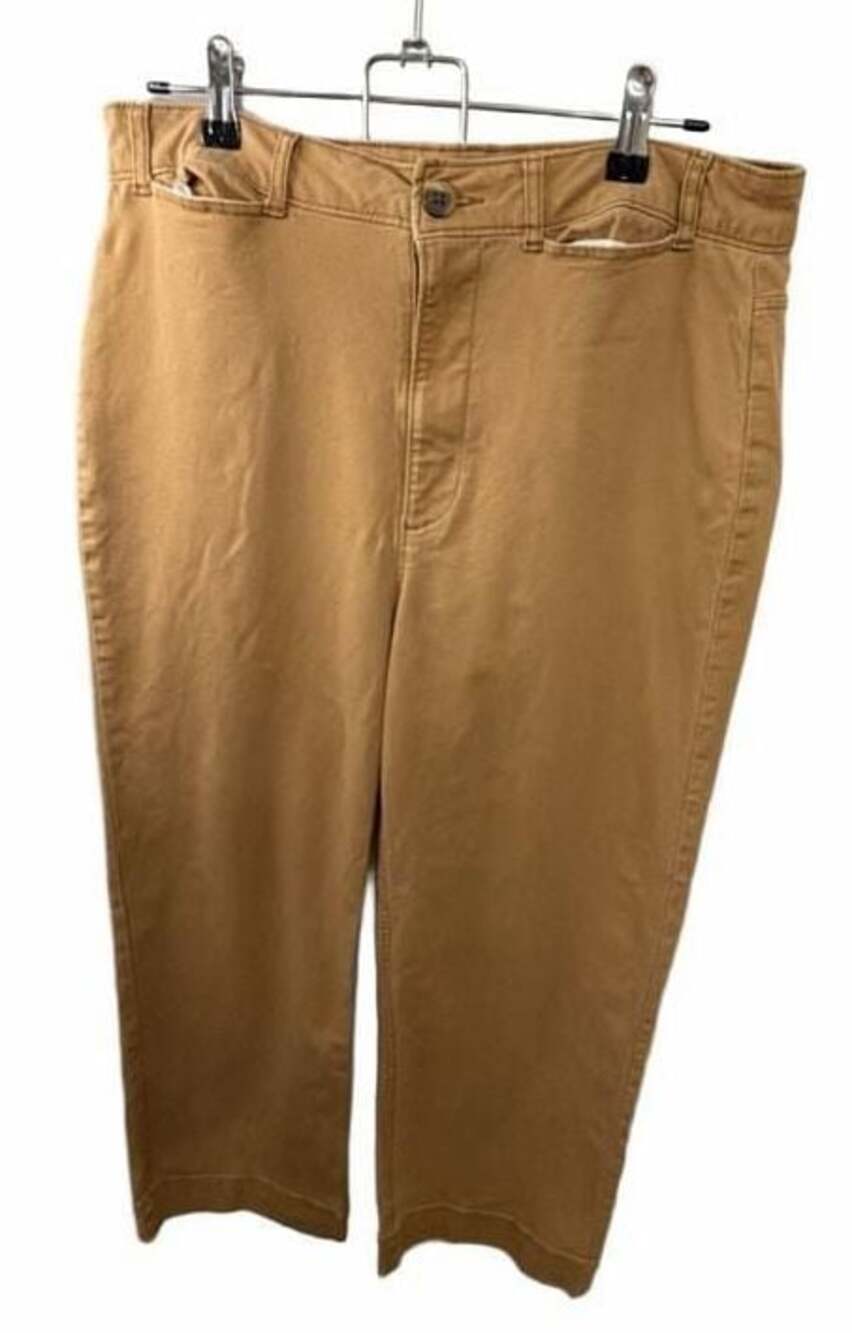 Old Navy Women’s Wide Leg 32 waist Twill Barrel Pants Size 10 Tall Camel Tan